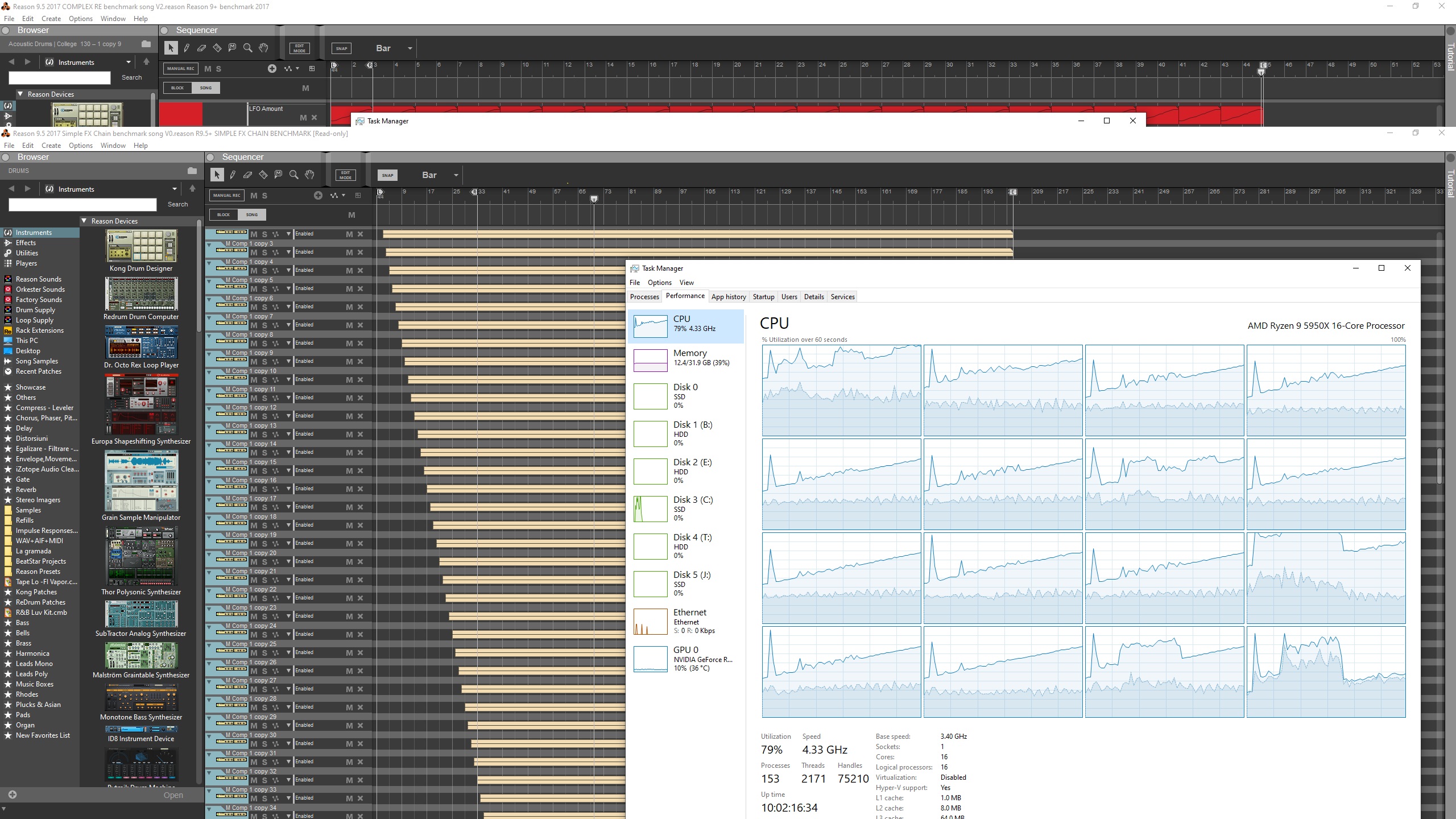 Simple 44100 Hz buffer 256 79% CPU max Ryzen 5950X 2m5s .jpg